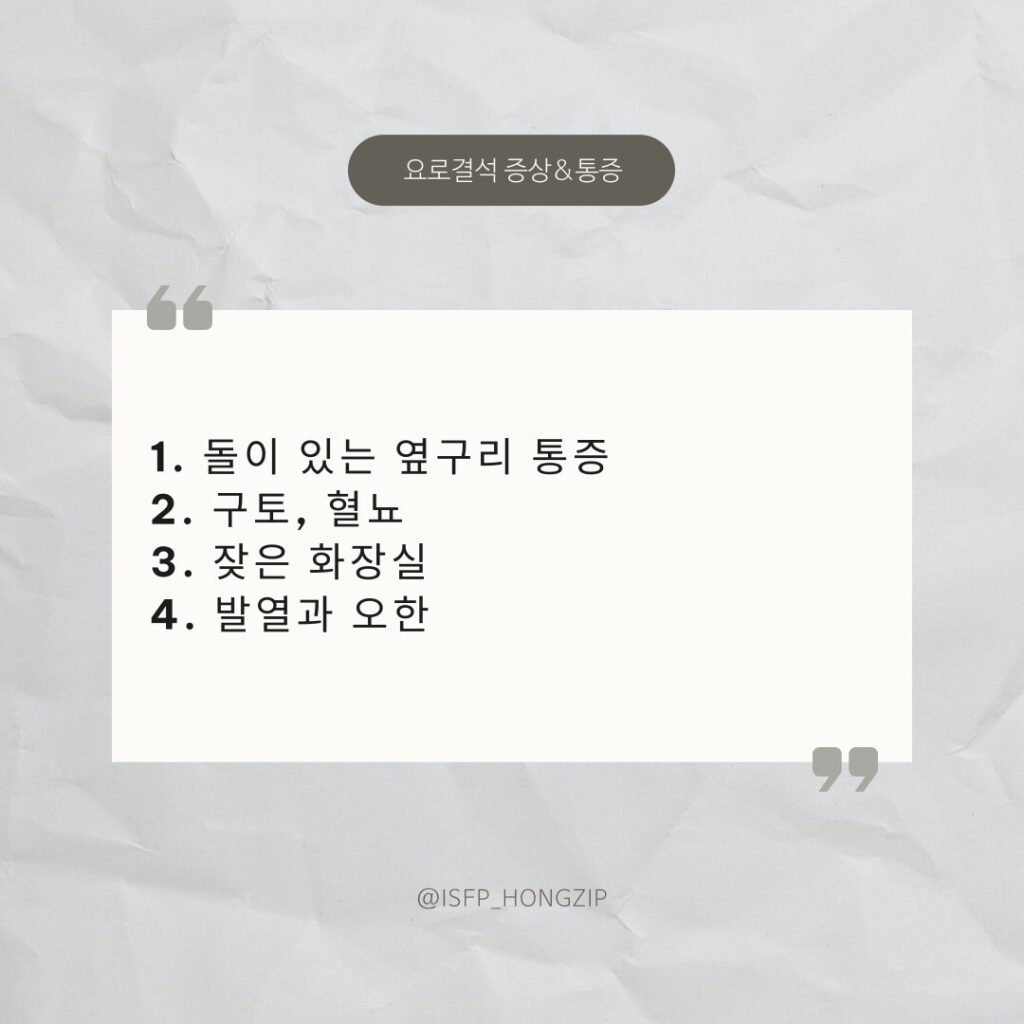 요로결석 증상&통증