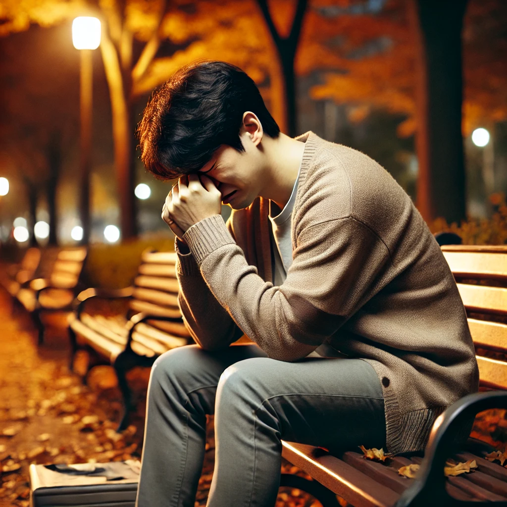 환승이별로 울고 있는 남자