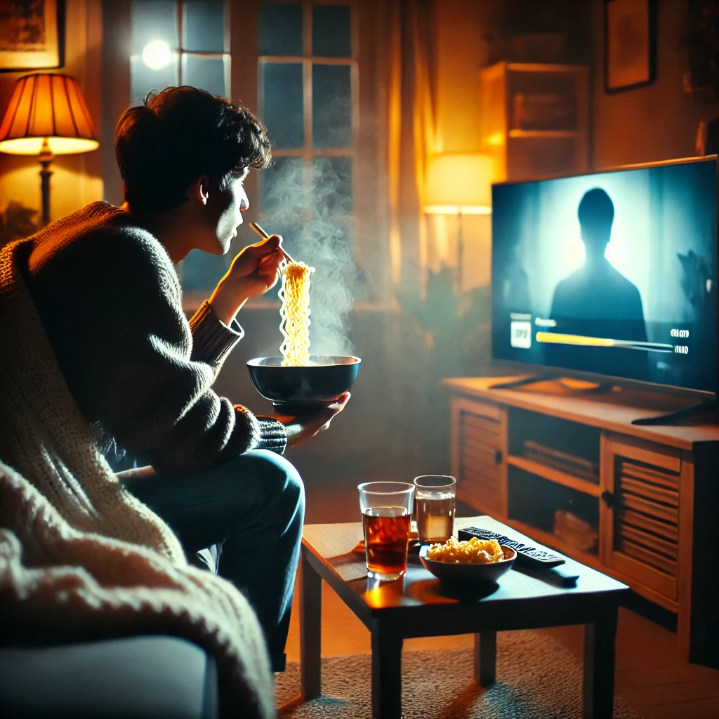 라면 먹고 자서 얼굴이 부은 사람