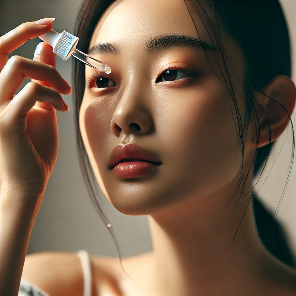 안구건조증으로 인공 눈물 넣는 여자