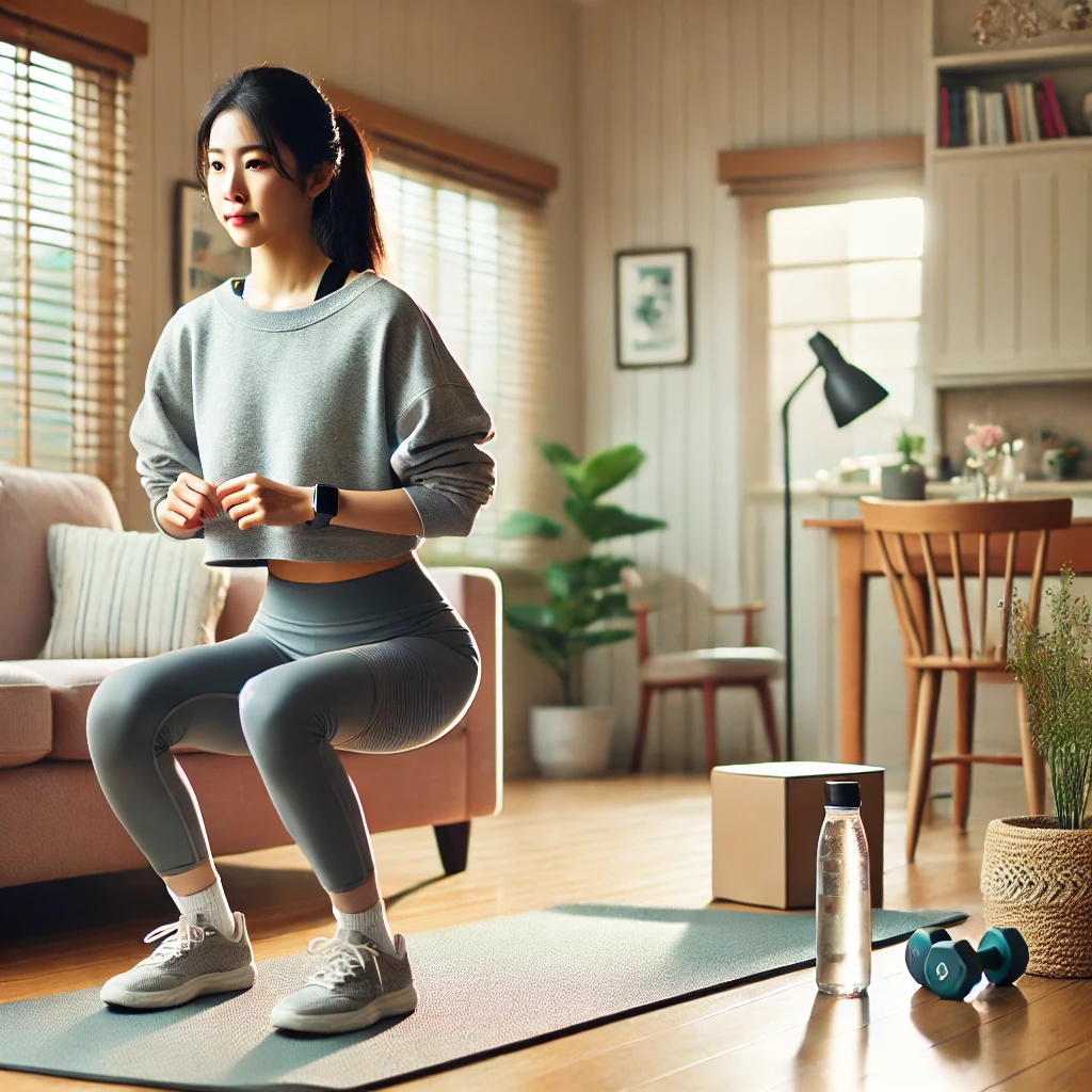 예신 다이어트를 홈트로 하는 여자