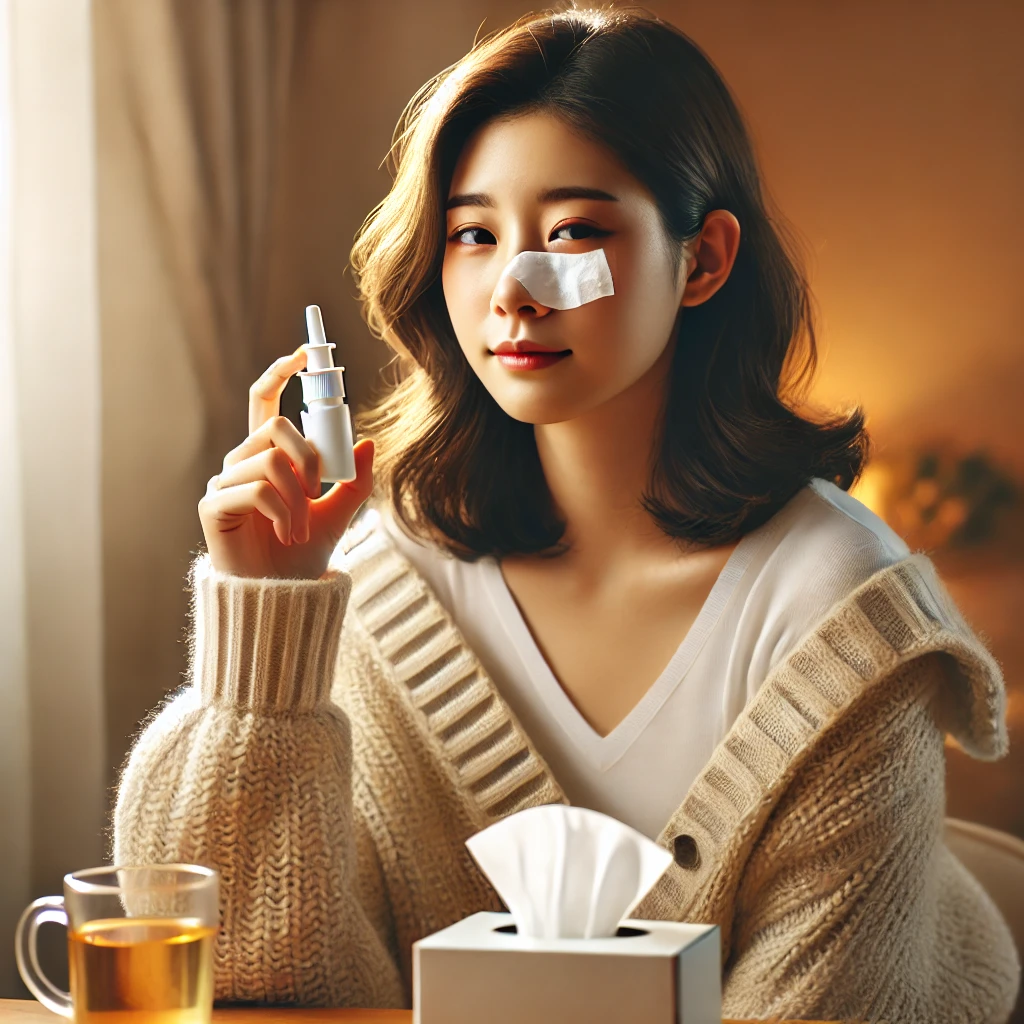비염 치료하는 여자