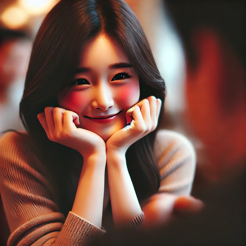 여자가 호감있을때 볼이 붉어진다