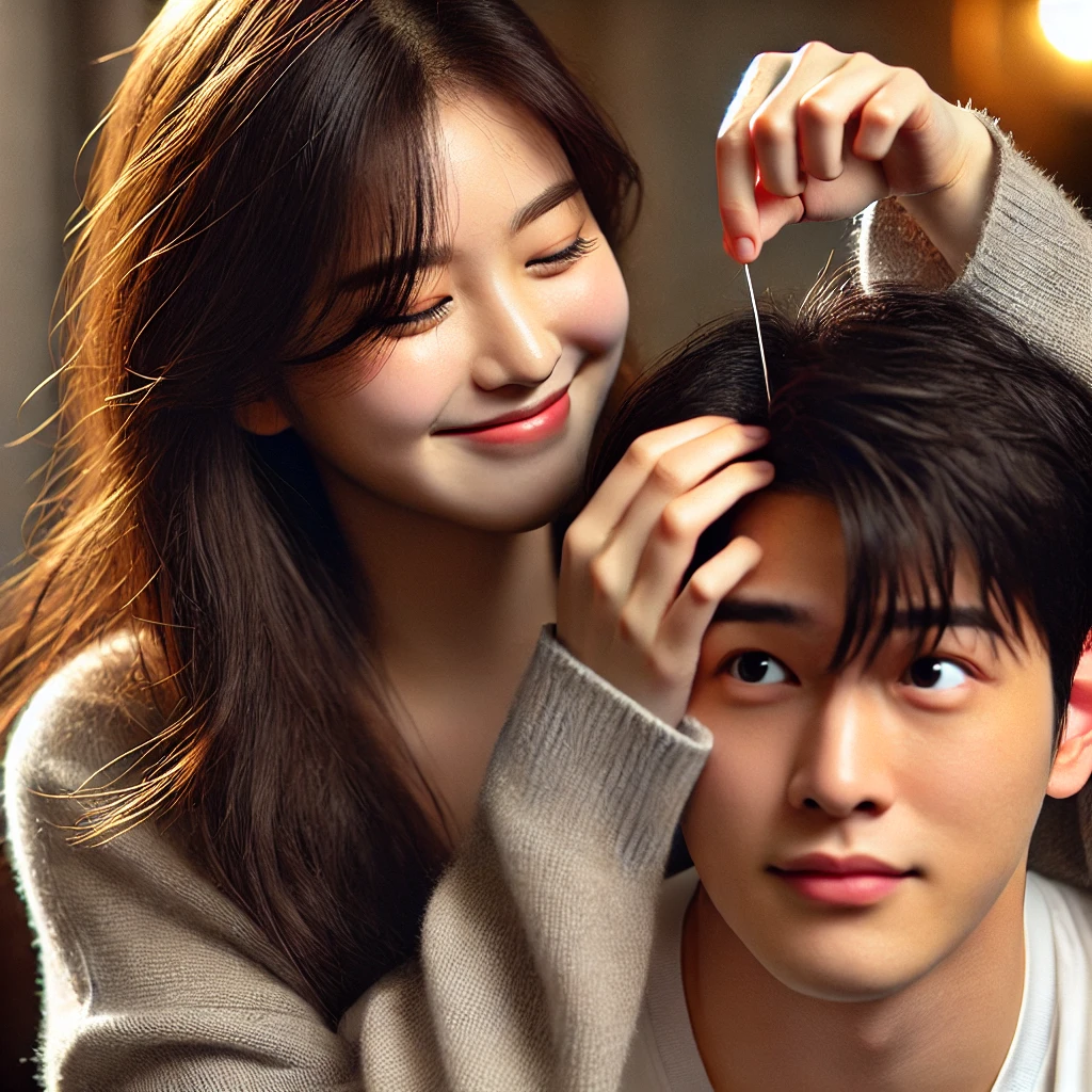 흰머리 뽑아주는 여자친구